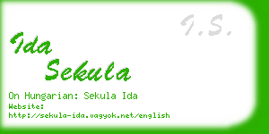 ida sekula business card